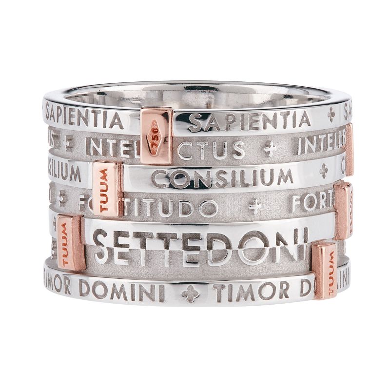 TUUM - 7 Gifts Ring in Silver and Rose Gold