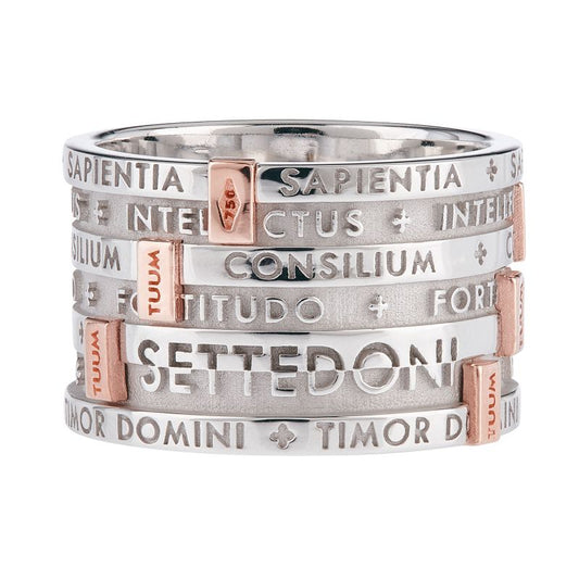 TUUM - Anello 7 Doni Argento e Oro Rosa