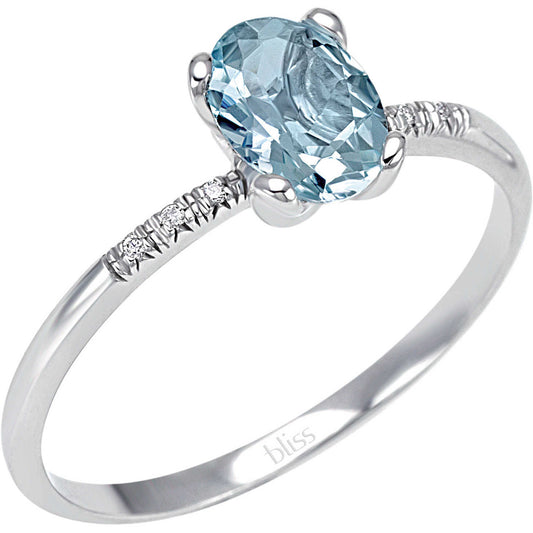 BLISS - Anello Acquamarina Diamanti