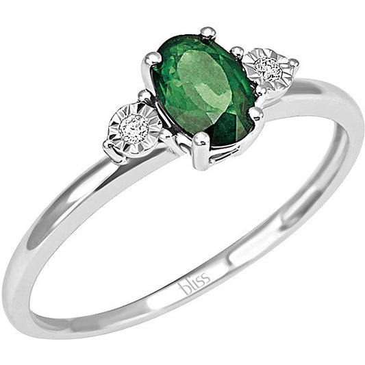 BLISS - Ring with Emerald and Diamonds