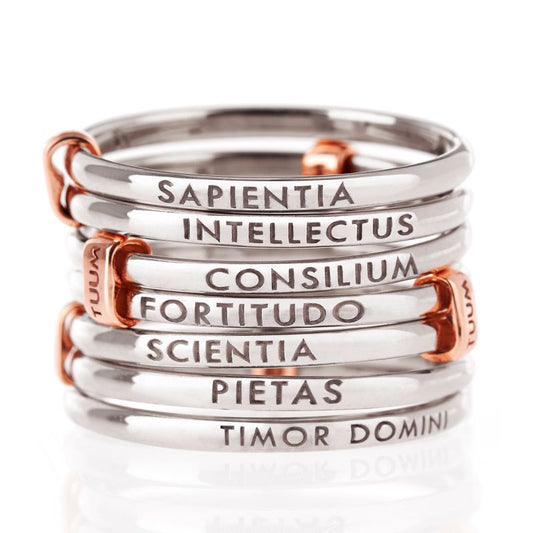 TUUM - Silver and Rose Gold Settedoni Ring