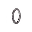 TUUM - Burnished Silver Ring with Black Zircons