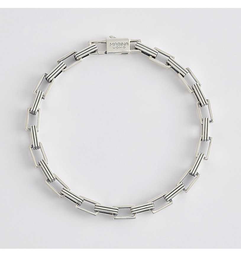MABINA UOMO - Bracciale Maglie Argento