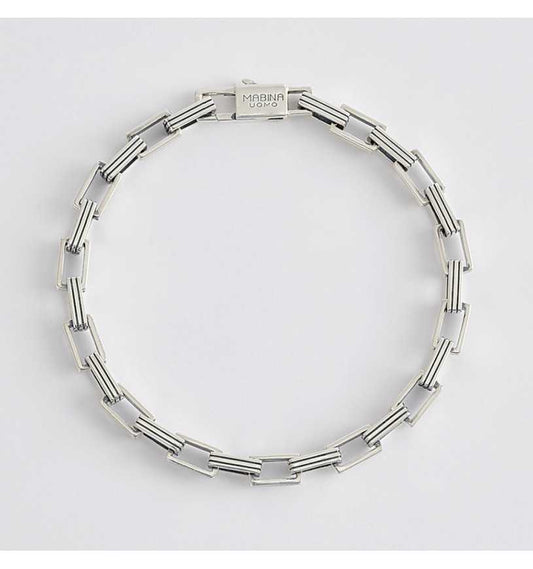 MABINA UOMO - Bracciale Maglie Argento