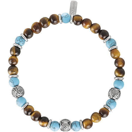 2JEWELS - Tiger's Eye and Turquoise Bracelet