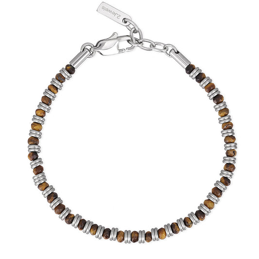 2JEWELS - Steel Bracelet and Tiger's Eye