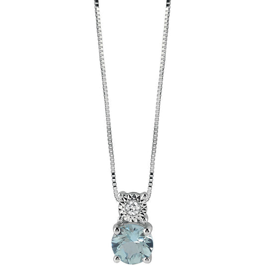 Bliss - Diamond and Acuqamarina necklace