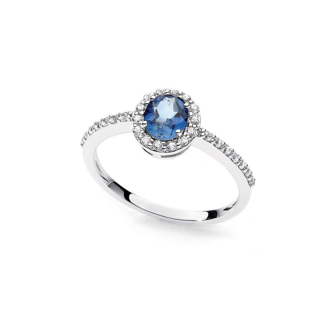 AMBROSIA - Ring with Red, Blue, Light Blue or Green Crystal