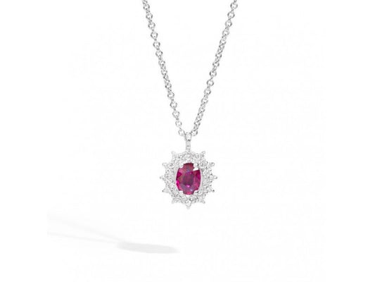 RECARLO - Necklace with Ruby and Diamonds
