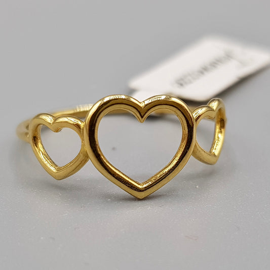 Tenderness - 3 Hearts Ring in Gold AN200-3