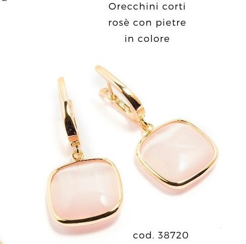 MADI '- Earrings with Pink Stones