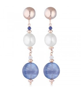 LELUNE - Pearls, Blue Spinels and Kyanite Earrings