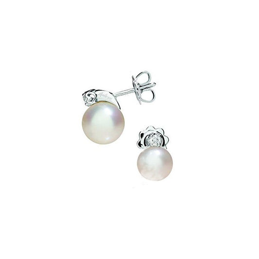 RECARLO - Earrings with Pearls and Diamonds
