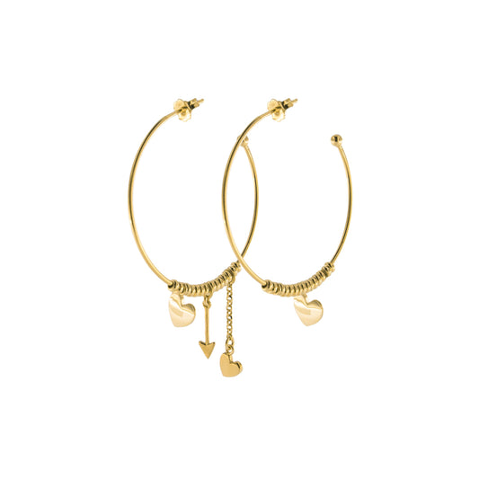 RUE DES MILLE - Heart, Arrow Circle Earrings