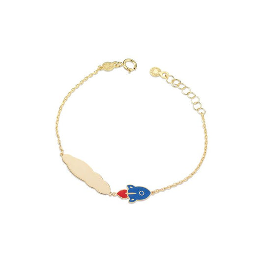 Le Bebè - Bracciale Oro Giallo Nuvoletta e Razzo Spaziale